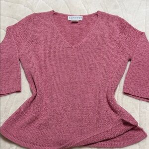 Concept Women's V-Neck Sweater in Rose Pink